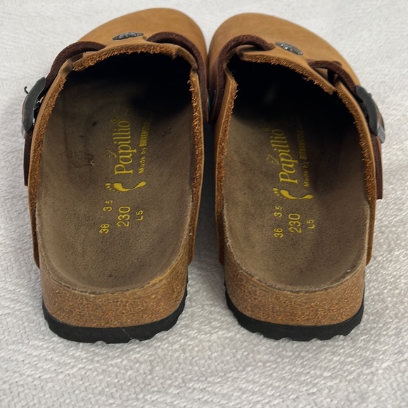 PAPILLIO Birkenstock two tone clogs with adjustable buckle, Size 36, Cognac EUC - Picture 5 of 16